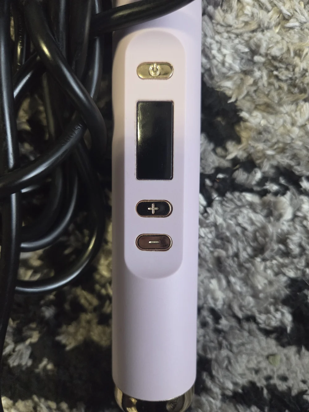 Purple Electric Hair Straightening Brush with Digital Controls